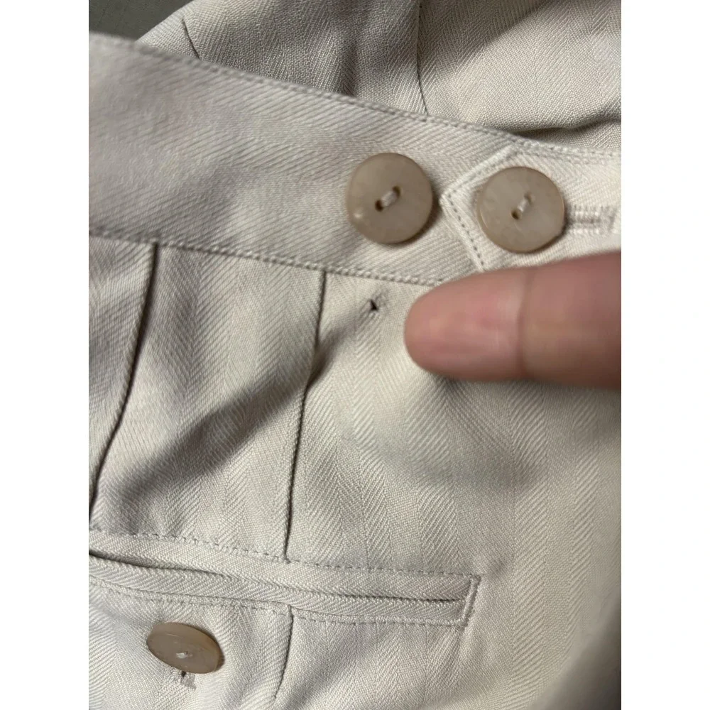 Lizgolf‎ By Liz Claiborne Shorts Womens 6 Beige Silk Golf Bermuda Pleated Twill
